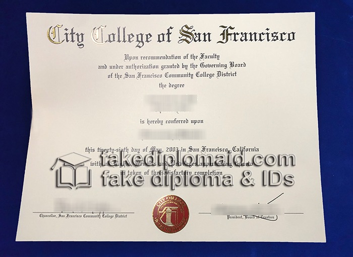 Fake CCSF Diploma