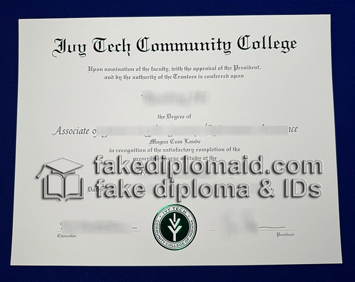 fake Ivy Tech Diploma