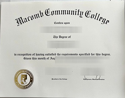 fake Macomb Community College Diploma