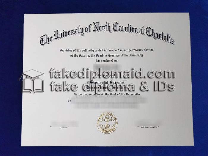 fake UNC Charlotte Diploma