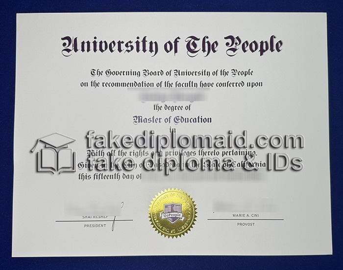 Fake UoPeople Diploma