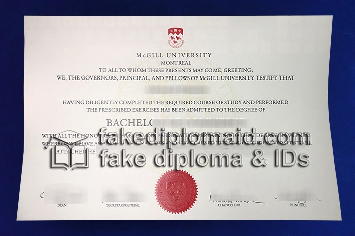 Fake McGill University Diploma