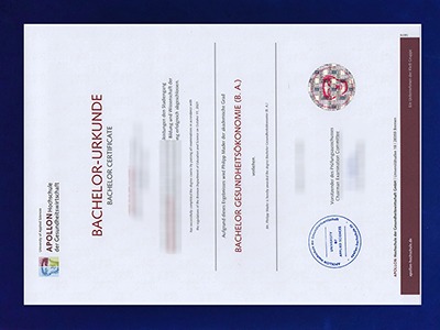 Apollon Hochschule der Gesundheitswirtschaft Urkunde